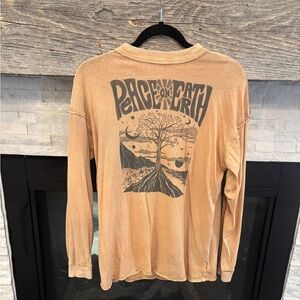 Peace on Earth graphic Tan Shirt